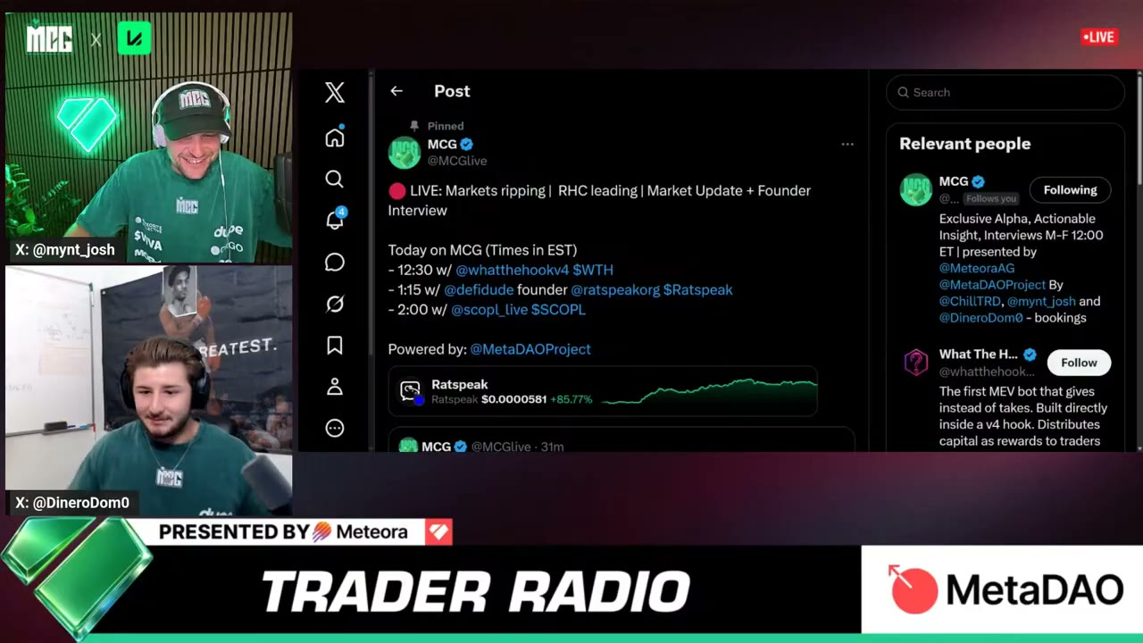 Host's macro charts at the open — BTC, ETH, SOL