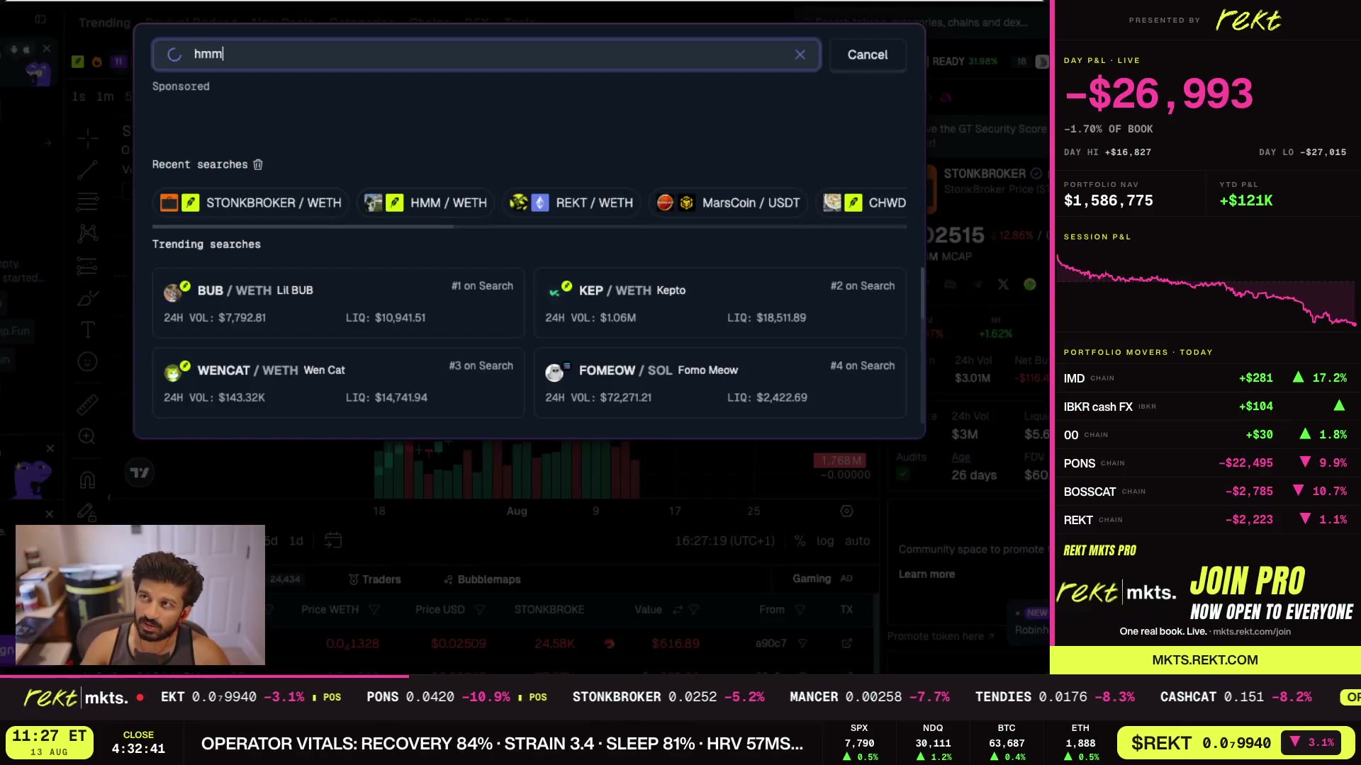 CASHCAT (as-transcribed 'Cat') printing 33M market cap.