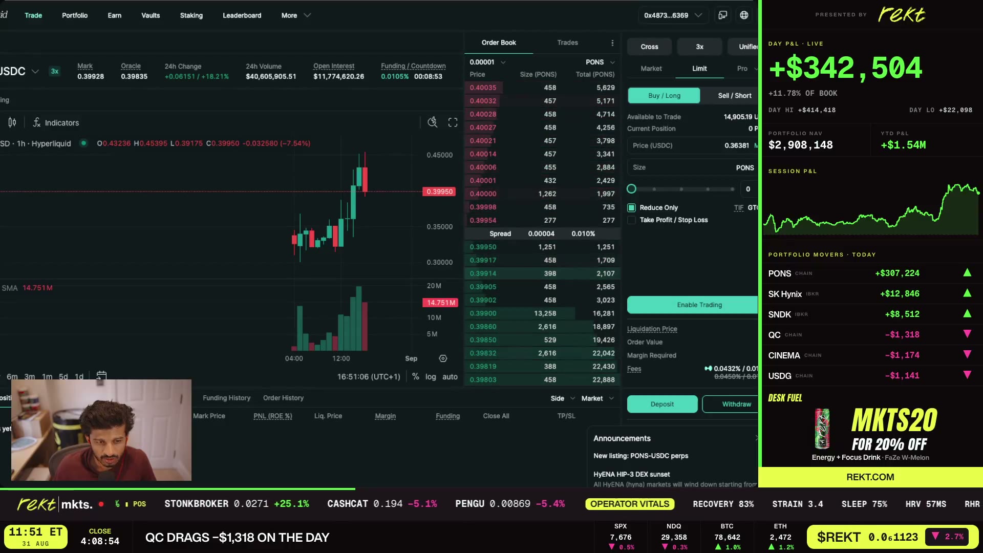 STONKBROKER discussion near the end of the stream.
